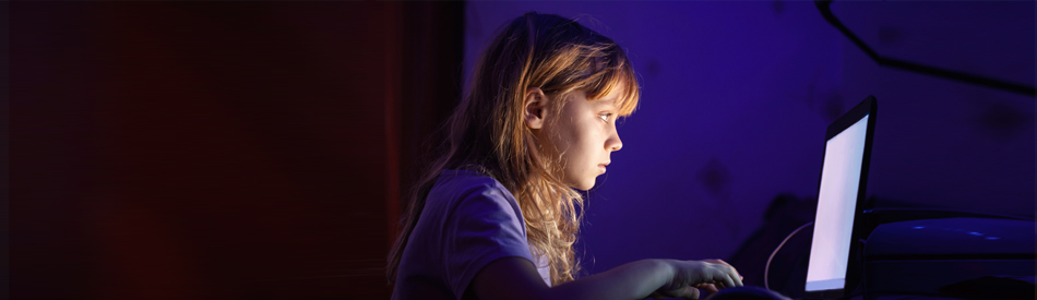 Girl using a computer