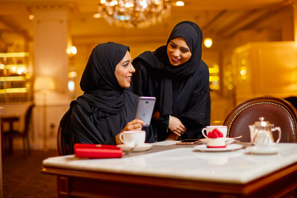 Two women at the table