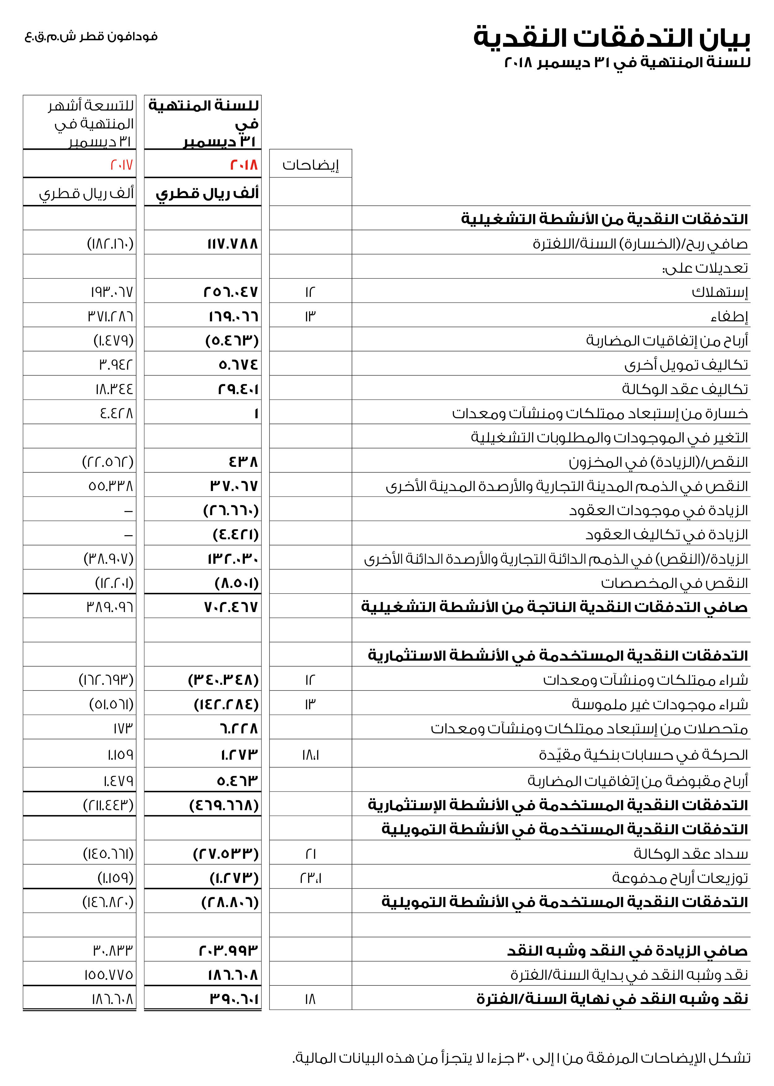 statement of cash flows  report