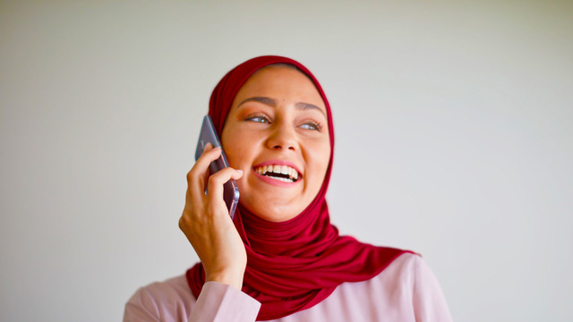 woman talking on phone